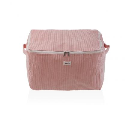 CAJA ALMACENAMIENTO CORDUROY ROSA  M