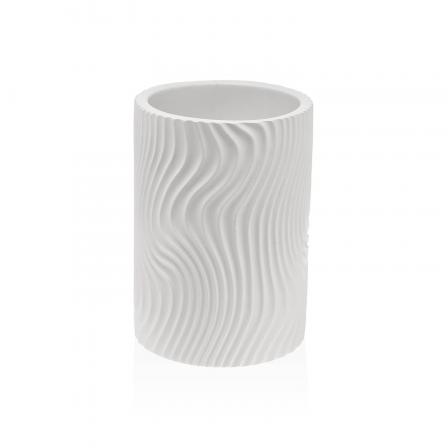 VASO PARA CEPILLOS ONDAS BLANCO