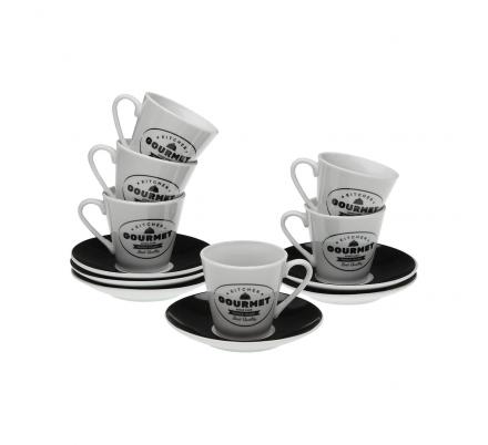 SET 6 TAZAS CAFE CON PLATO GOURMET