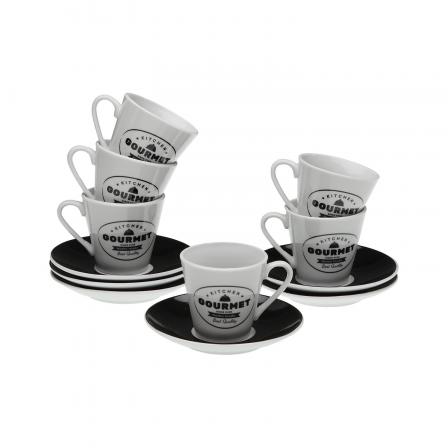 SET 6 TAZAS CAFE CON PLATO GOURMET