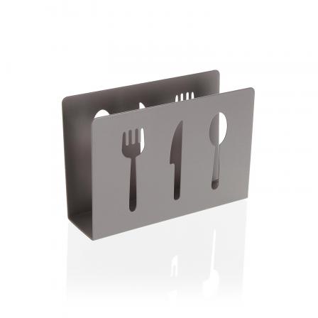 SERVILLETERO CUBIERTOS METALICO GRIS