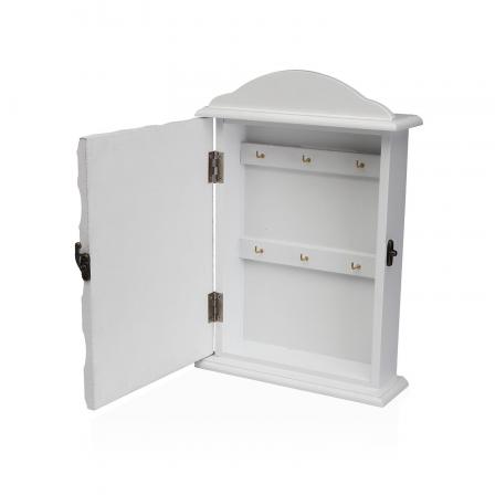 CAJA DE LLAVES BLANCA CON DECORADO DE ESCAMAS