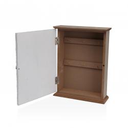 CAJA DE LLAVES BLANCA CON DECORADO DE ROSAS