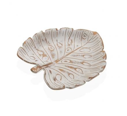 CENTRO DE MESA MARRON CON FORMA DE HOJA