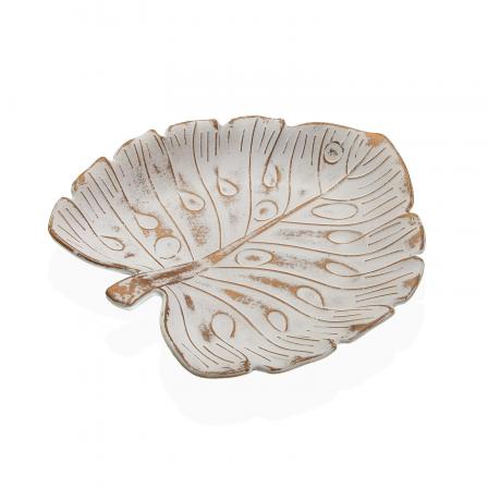 CENTRO DE MESA MARRON CON FORMA DE HOJA