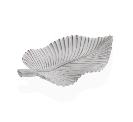 CENTRO BLANCO CON FORMA DE HOJA DE 35 CM