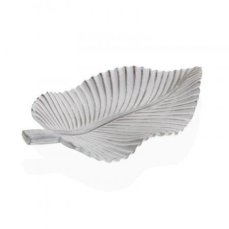 CENTRO BLANCO CON FORMA DE HOJA DE 35 CM
