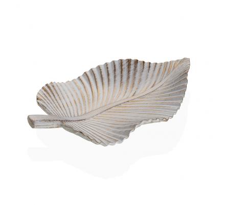 CENTRO DORADO GASTADO CON FORMA DE HOJA DE 35 CM