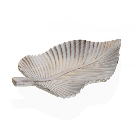 CENTRO DORADO GASTADO CON FORMA DE HOJA DE 35 CM