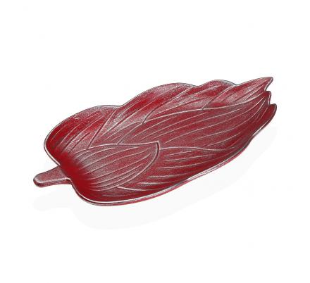 SET DE DOS CENTROS DE MESA ROJOS EN FORMA DE HOJA