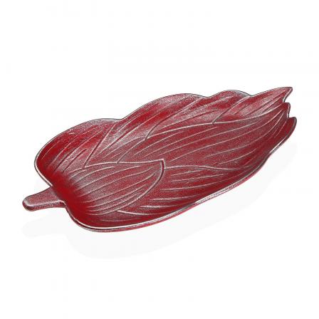 SET DE DOS CENTROS DE MESA ROJOS EN FORMA DE HOJA