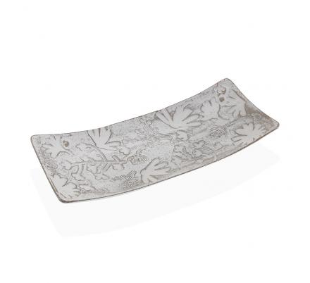 CENTRO DE MESA RECTANGULO BLANCO CON FLORES