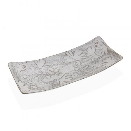 CENTRO DE MESA RECTANGULO BLANCO CON FLORES