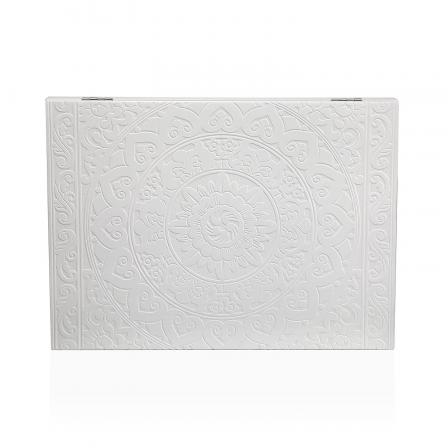 CUBRECONTADOR MANDALA BLANCO EN RELIEVE