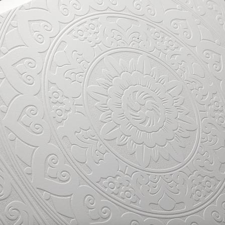 CUBRECONTADOR MANDALA BLANCO EN RELIEVE