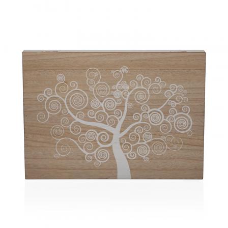 CUBRECONTADOR DE MADERA CON ARBOL DE LA VIDA