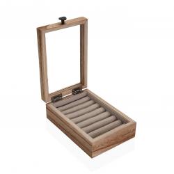 JOYERO MADERA CON TAPA DE CRISTAL