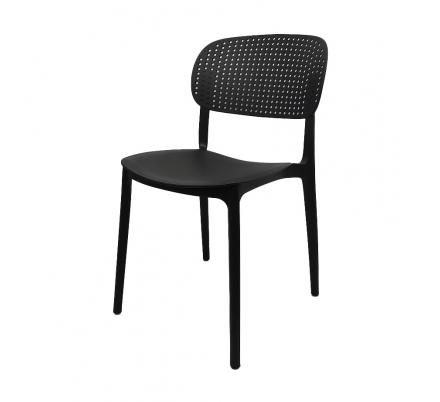 SILLA DE COMEDOR NEGRA APILABLE