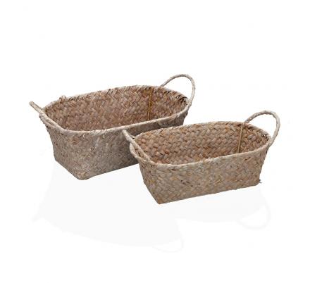 SET DE 2 CESTAS REDONDAS CON ASAS