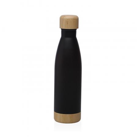 BOTELLA NEGRA MATE  500ML ACERO INOXIDABLE