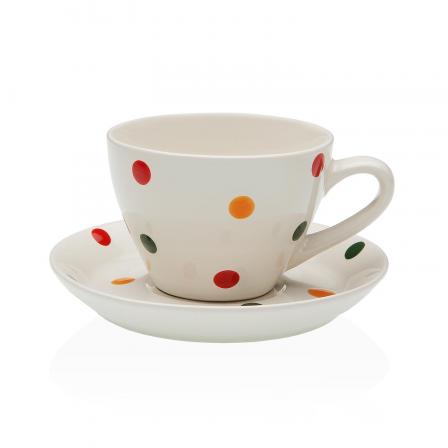 SET 6 TAZAS CAFE CON PLATO MELISSA