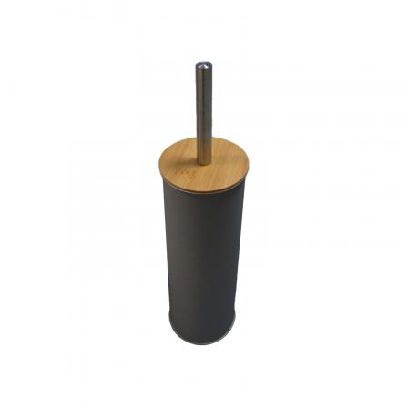 ESCOBILLERO NEGRO CON TAPA DE BAMBU