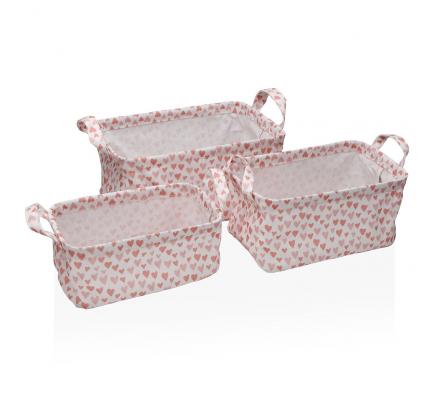 SET 3 CESTAS RECTANGULARES AMORE