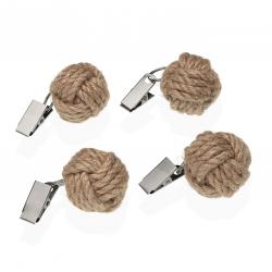 SET 4 PESOS  MANTEL BOLAS RATTAN