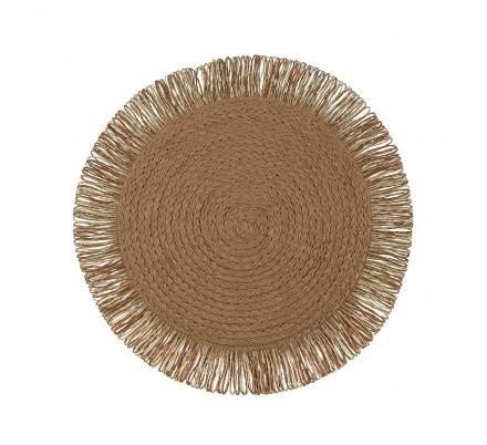 SALVAMANTEL CON  FLECOS MARRON