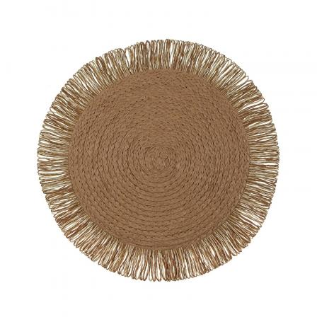 SALVAMANTEL CON  FLECOS MARRON