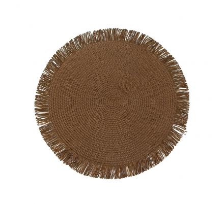 SALVAMANTEL CON  FLECOS MARRON CLARO