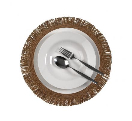 SALVAMANTEL CON  FLECOS MARRON CLARO