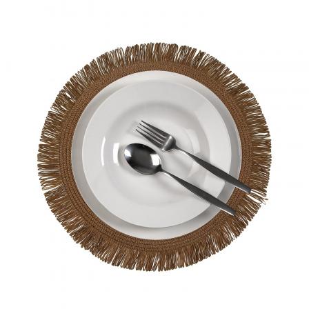SALVAMANTEL CON  FLECOS MARRON CLARO