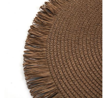 SALVAMANTEL CON  FLECOS MARRON CLARO