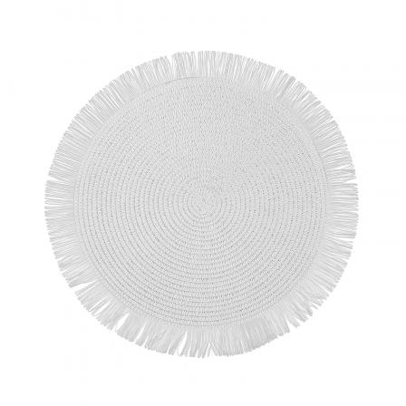 SALVAMANTEL CON  FLECOS BLANCO