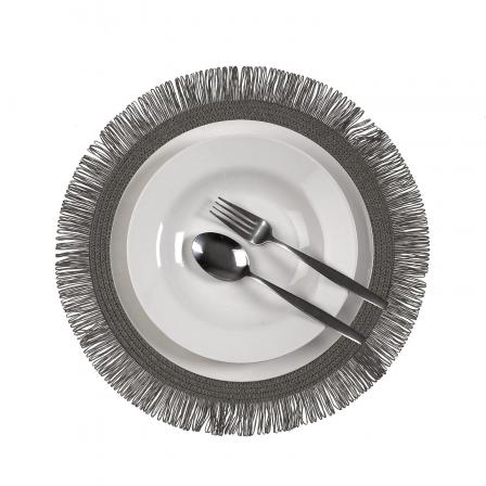 SALVAMANTEL CON  FLECOS GRIS