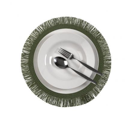 SALVAMANTEL CON  FLECOS VERDE