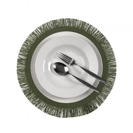 SALVAMANTEL CON  FLECOS VERDE
