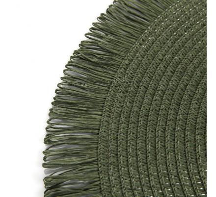 SALVAMANTEL CON  FLECOS VERDE