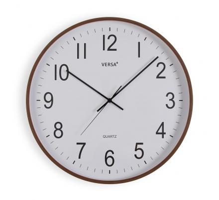 RELOJ PARED MADERA OSCURA 50CM