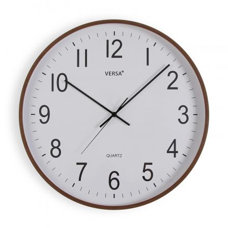 RELOJ PARED MADERA OSCURA 50CM