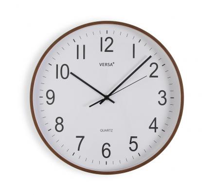 RELOJ PARED MADERA OSCURA 40CM