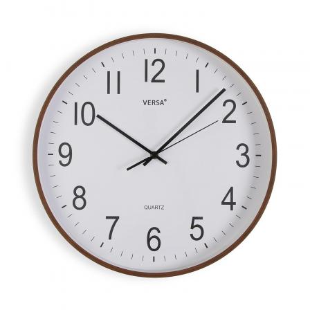 RELOJ PARED MADERA OSCURA 40CM