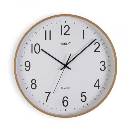 RELOJ PARED MADERA CLARA 40CM