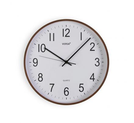 RELOJ PARED MADERA OSCURA 35CM