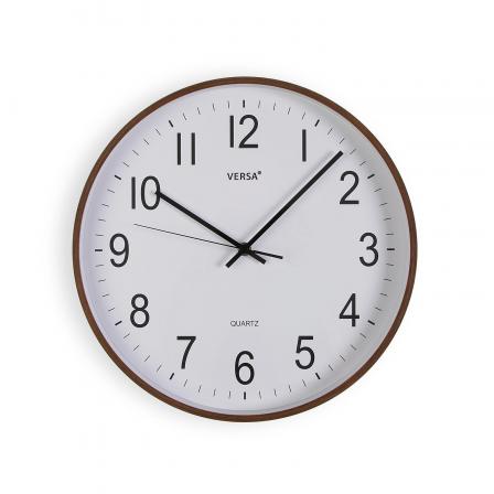 RELOJ PARED MADERA OSCURA 35CM