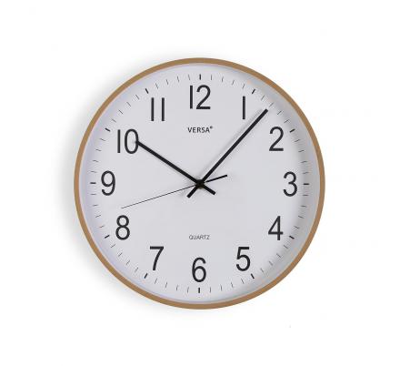 RELOJ PARED MADERA CLARA 35CM