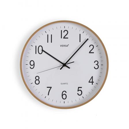 RELOJ PARED MADERA CLARA 35CM