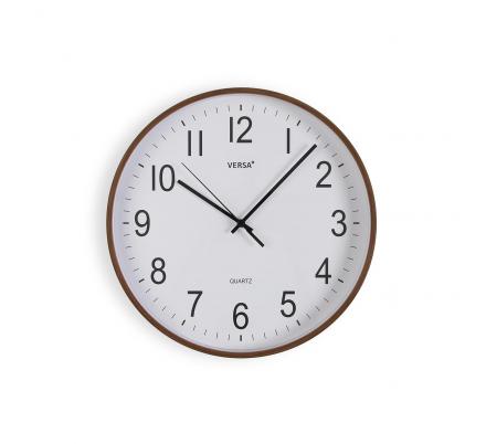 RELOJ PARED MADERA OSCURA 30CM