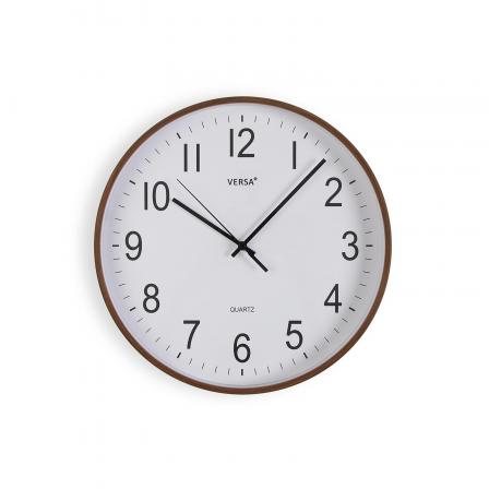 RELOJ PARED MADERA OSCURA 30CM